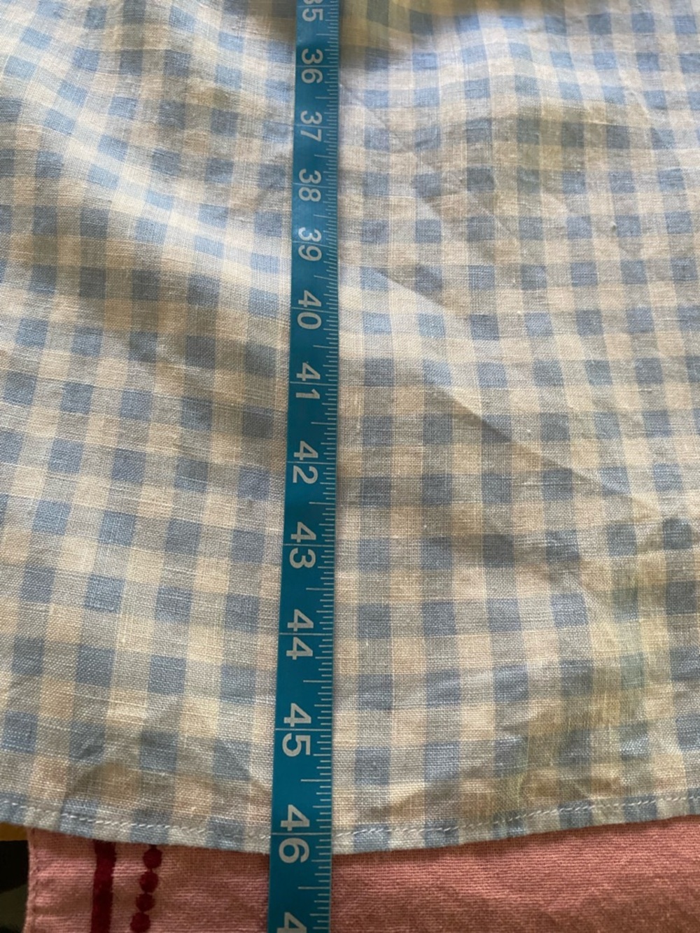 Sleeper Atlanta Linen Midi Dress Blue Gingham Medium - Picture 15 of 15